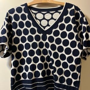 Cabi blue and white polka dots! Cotton short sleeves